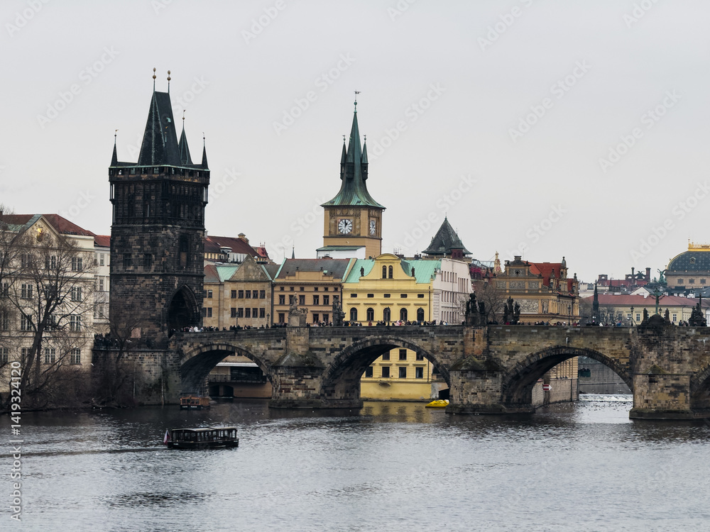 Obraz premium Charles Bridge Tower In Czech Republic In Czech Republic 