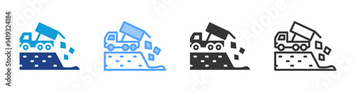 Landfill icon set multiple style collection