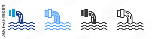 Liquid Waste icon set multiple style collection