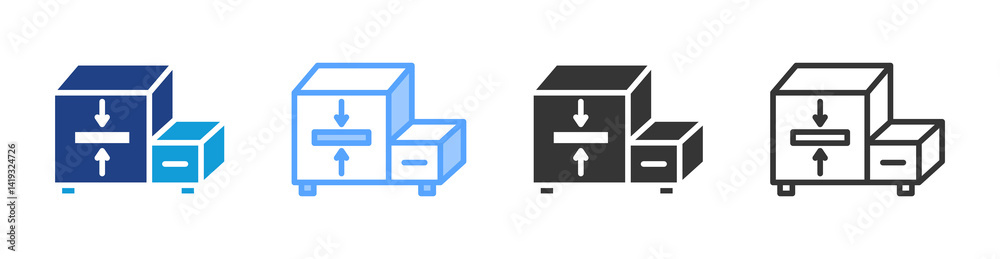 Trash Compactor icon set multiple style collection Trash Compactor icon set multiple style collection