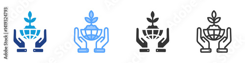 Environmental Sustainability icon set multiple style collection