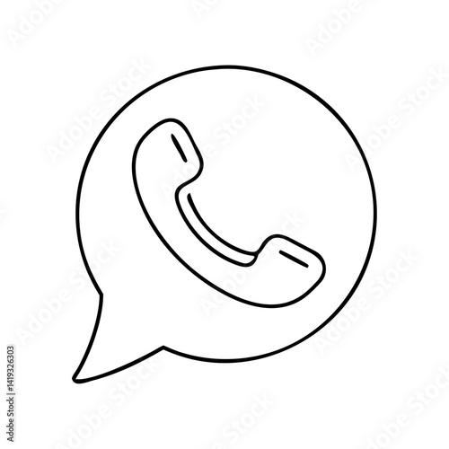 WhatsApp phone icon in minimalist design for communication  