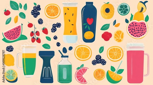 Vibrant Summer Fruit Smoothie Collection: A Delightful Blend of Freshness