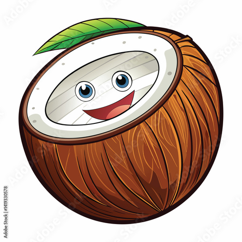 Happy cartoon coconut