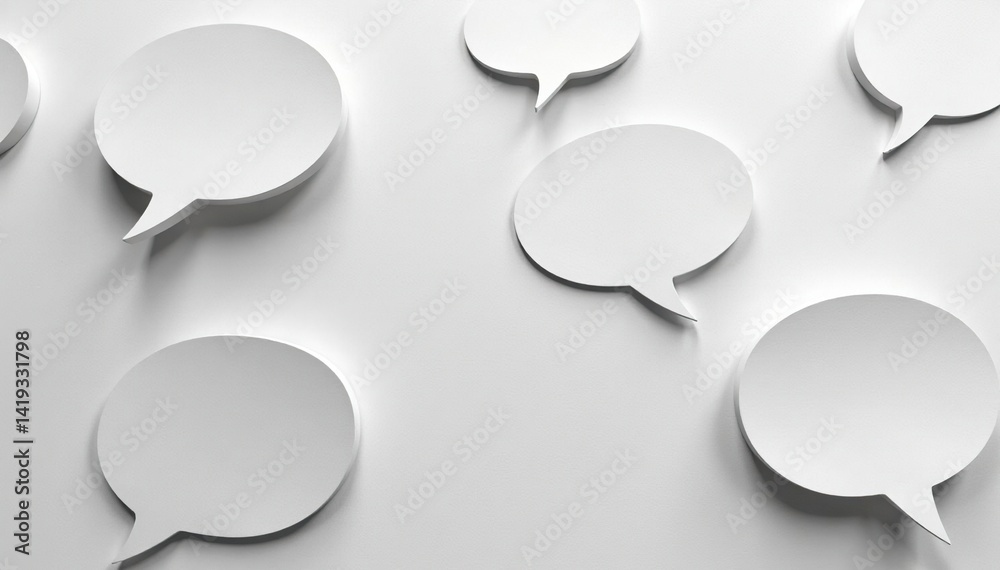 Subtle grey speech bubble pattern, minimalist style, home, print Subtle grey speech bubble pattern, minimalist style, home, print