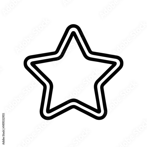 Simple line art star outline design on a white background  