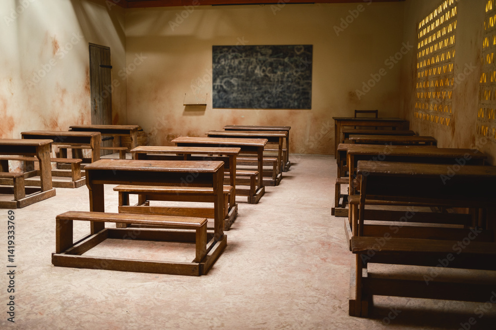 Old typical empty African school