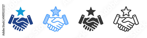 Goodwill icon set multiple style collection