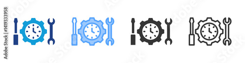 Service icon set multiple style collection