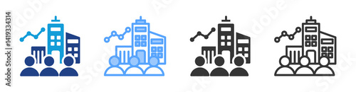 Enterprise icon set multiple style collection