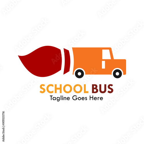 Obraz na płótnie School bus design logo template illustration w salonie