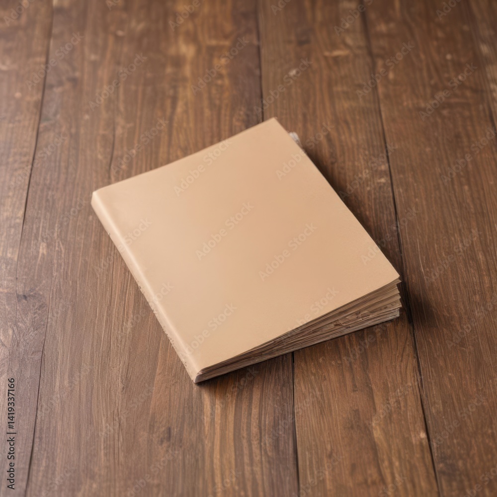 Fototapeta premium blank book on wooden table, blank notebook on wooden table, blank notebook on wooden background
