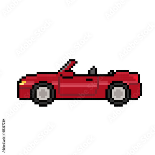 convertible sport car pixel art