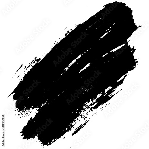 Bold black brushstroke on white background emphasizing artistic expression and creativity