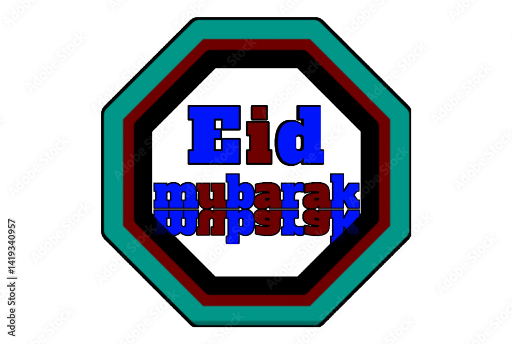 Obraz premium eid mubarak text effect vector image eid mubarak logo design vector background illustration