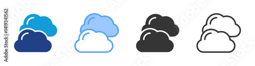 Abstract icon set multiple style collection