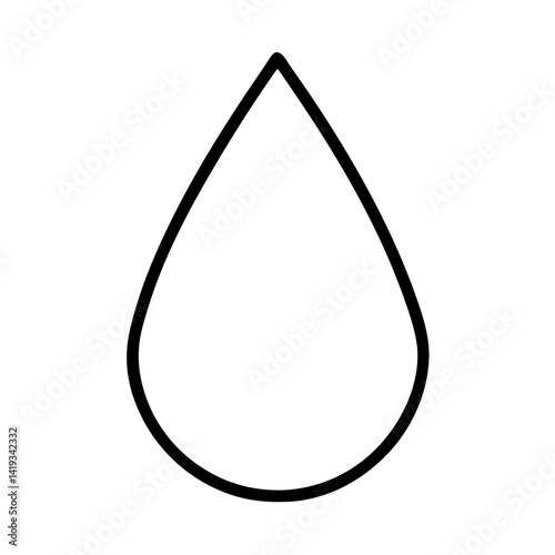 Water Drop Icon Simple Design Minimalist Outline  
