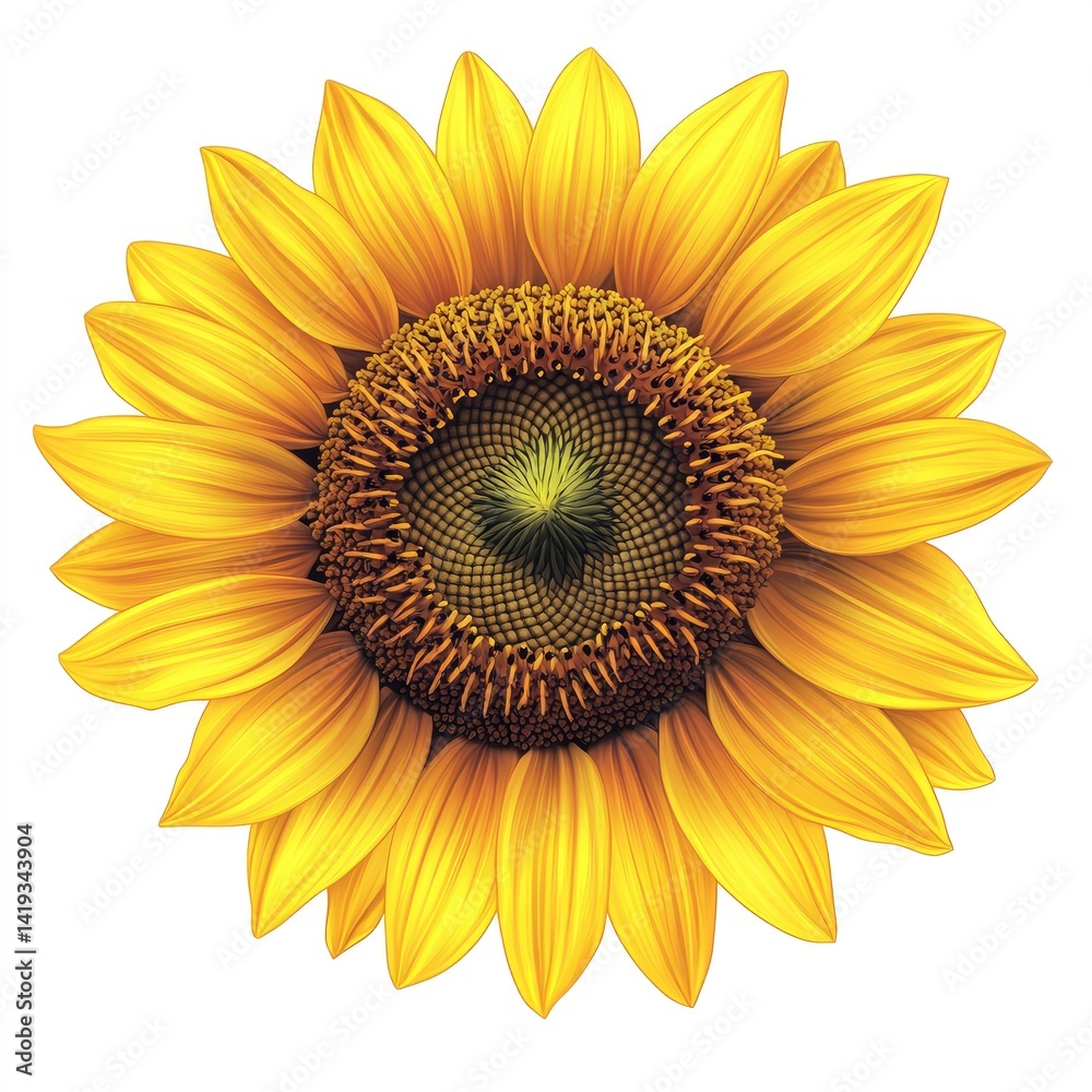 Fototapeta premium Vibrant sunflower, detailed design