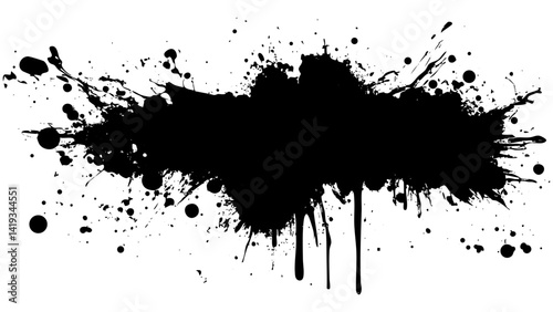 Wallpaper Mural Black ink splatter creates an abstract background design for various creative projects Torontodigital.ca