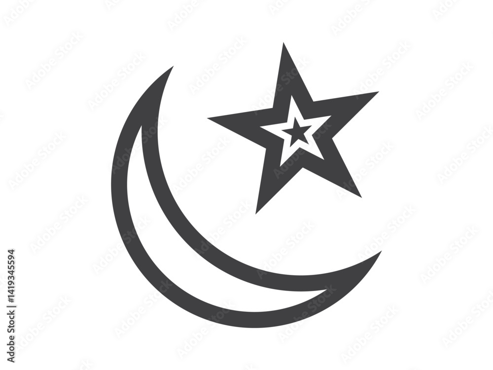 Moon, Star vector design Moon, Star vector design