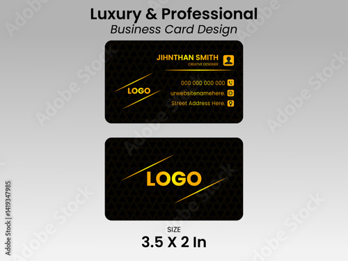 Professional black background luxury business card design