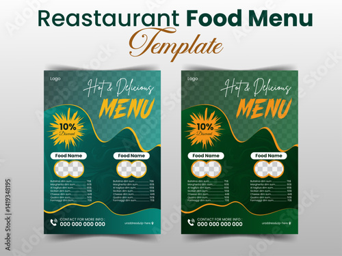 Restaurant food menu template.