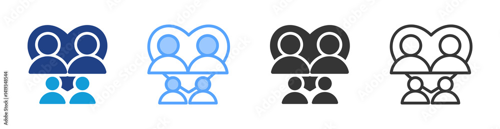 Family icon set multiple style collection Family icon set multiple style collection