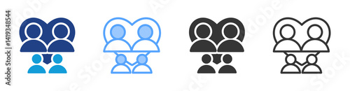 Family icon set multiple style collection