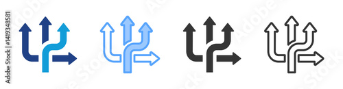 Flexibility icon set multiple style collection