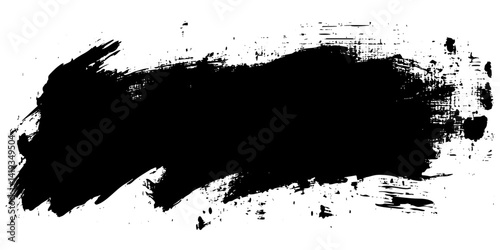 Vibrant black brushstroke across a white canvas enhances artistic expression