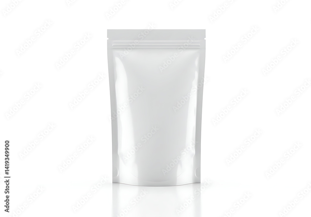 White stand up pouch mockup packaging template for food product design