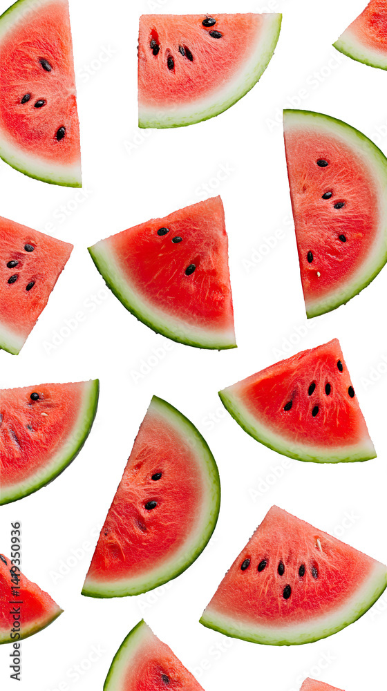 watermelon slices on white background
