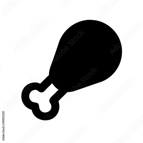Chicken Drumstick Food Item Icon Design