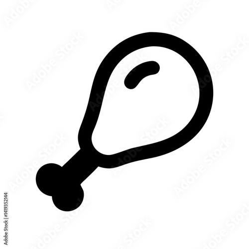 Chicken Drumstick Food Item Icon Design