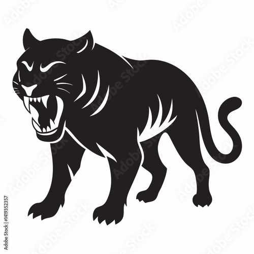 A angry tiger silhouette Design