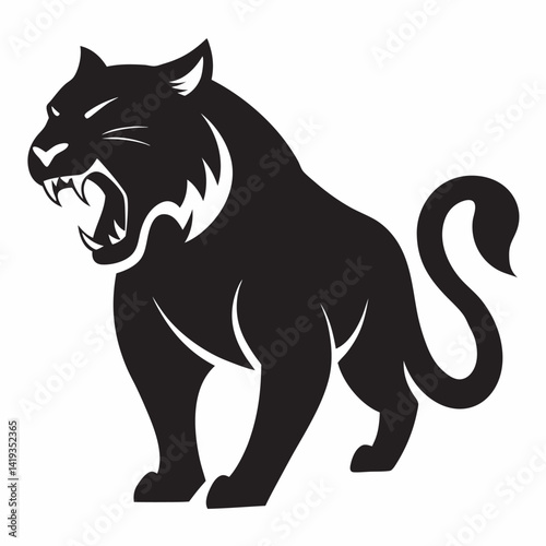 A angry tiger silhouette Design 