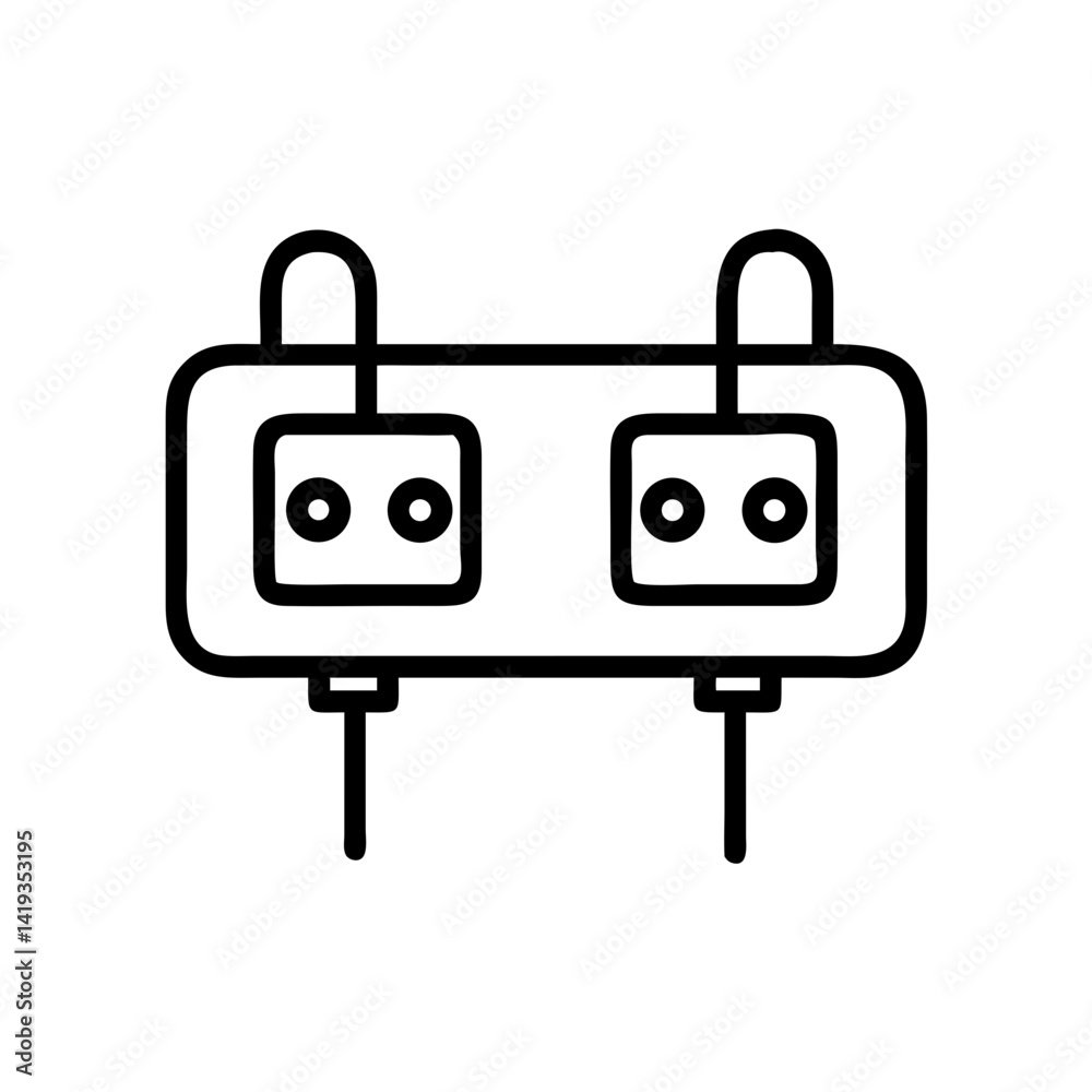 Circuit Breaker with Dual Switches Icon Design Circuit Breaker with Dual Switches Icon Design