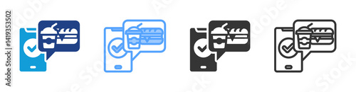 Food Ordering icon set multiple style collection