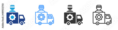 Food Service Distributor icon set multiple style collection
