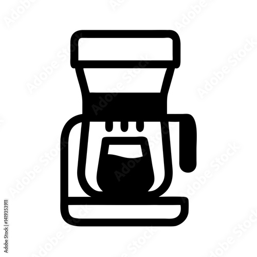 Coffee Maker with Filter Slot Icon Design