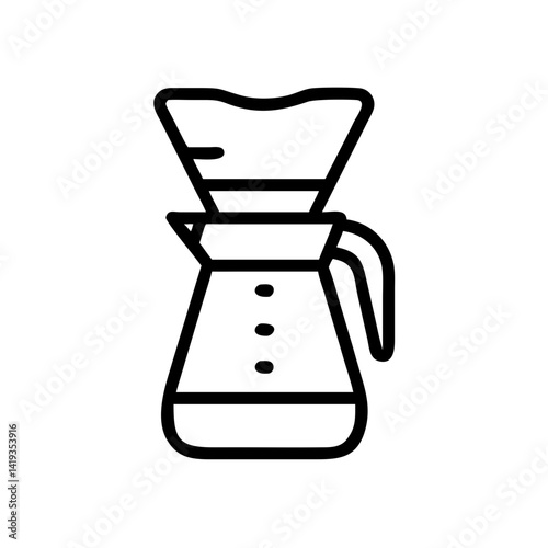 Coffee Maker with Filter Slot Icon Design