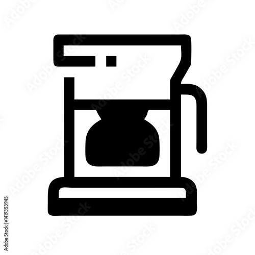 Coffee Maker with Filter Slot Icon Design