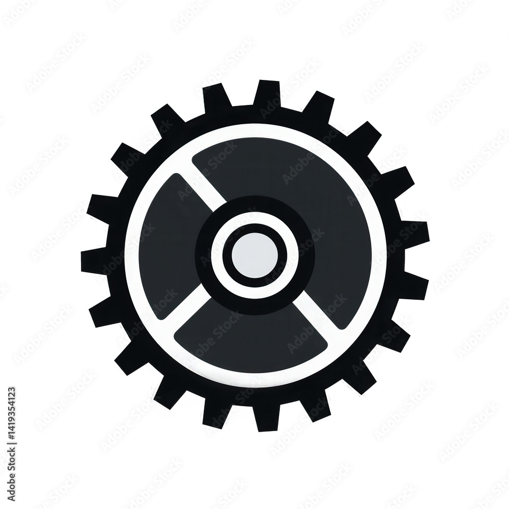 A detailed illustration of a gear symbolizing mechanical engineering and innovation, set against a simple background to emphasize its design , isolated on white or transparent png A detailed illustration of a gear symbolizing mechanical engineering and innovation, set against a simple background to emphasize its design , isolated on white or transparent png