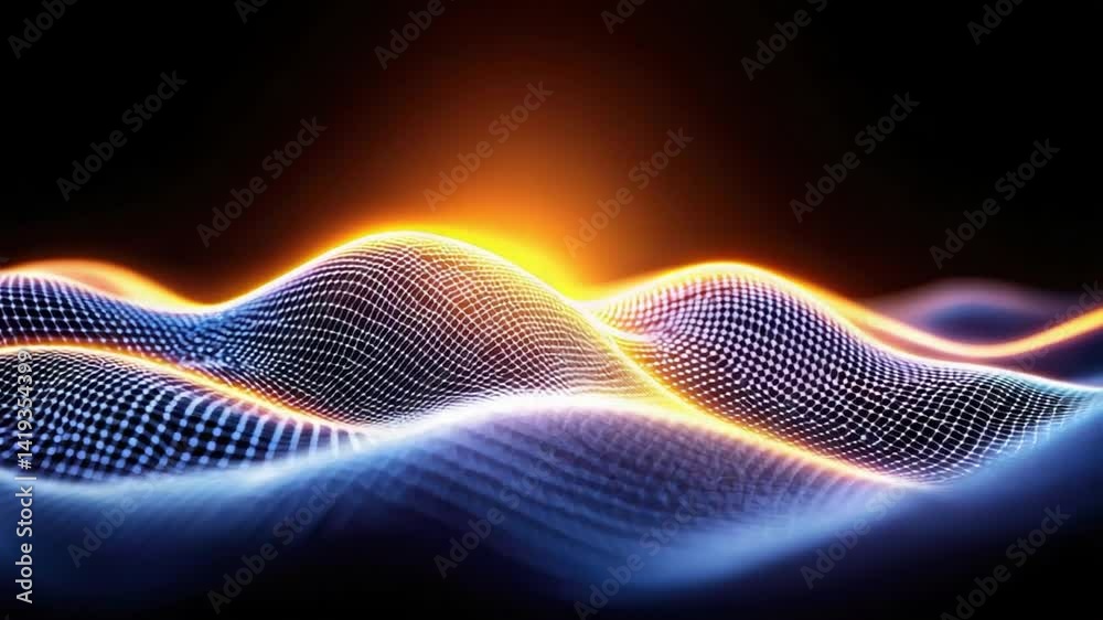 Digital Waveform: A mesmerizing abstract representation of a digital waveform, a dynamic display of data, and a striking visual of vibrant energy Digital Waveform: A mesmerizing abstract representation of a digital waveform, a dynamic display of data, and a striking visual of vibrant energy