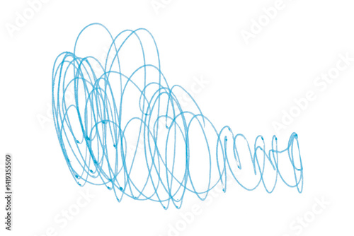 Light blue grunge pen lines, messy lines, hand drawn sketch, abstract doodle, isolated chaotic lines, grunge overlapping lines texture, artwork, ink, transparent background.