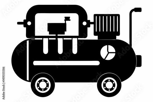 air compressor silhouette line art vector illustration