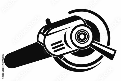 angle grinder silhouette line art vector illustration