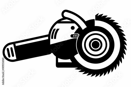 angle grinder silhouette line art vector illustration