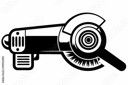 angle grinder silhouette line art vector illustration