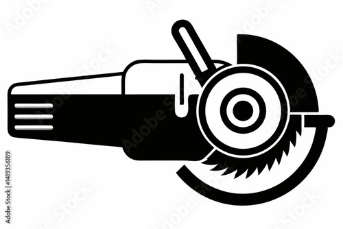 angle grinder silhouette line art vector illustration